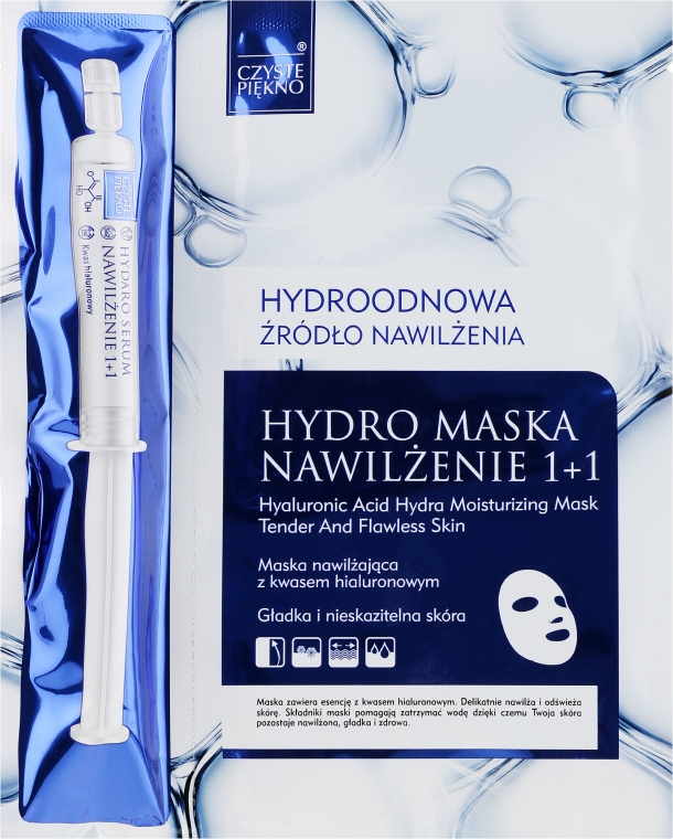 Hydro maska do twarzy z serum Nawilżenie 1+1 - Czyste Piękno — Zdjęcie N1