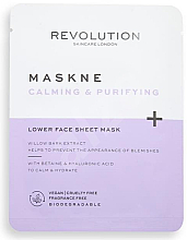 Maska do twarzy - Revolution Skincare Maskcare Maskne Calming & Purifying Lower Face Sheet Mask — Zdjęcie N1