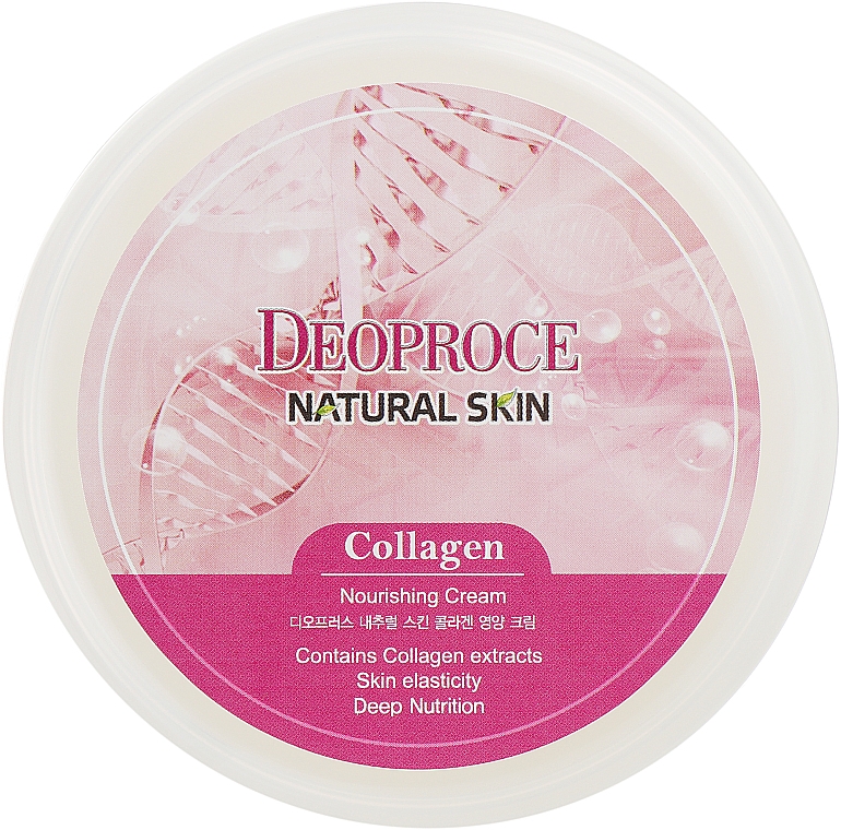 Przeciwzmarszczkowy krem ​​regenerujący do twarzy z kolagenem , kwasem hialuronowym i witaminą E - Deoproce Natural Skin Collagen Nourishing Cream — Zdjęcie N3