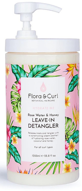 Odżywka ułatwiająca rozczesywanie bez spłukiwania z wodą różaną i miodem - Flora & Curl Hydrate Me Rose Water & Honey Leave-in Detangler — Zdjęcie N2