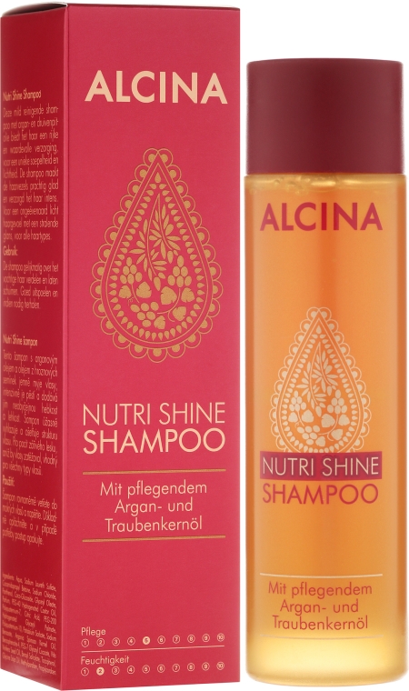 Szampon do włosów z odżywczym arganem i olejem z pestek winogron - Alcina Nutri Shine Shampoo — Zdjęcie N1