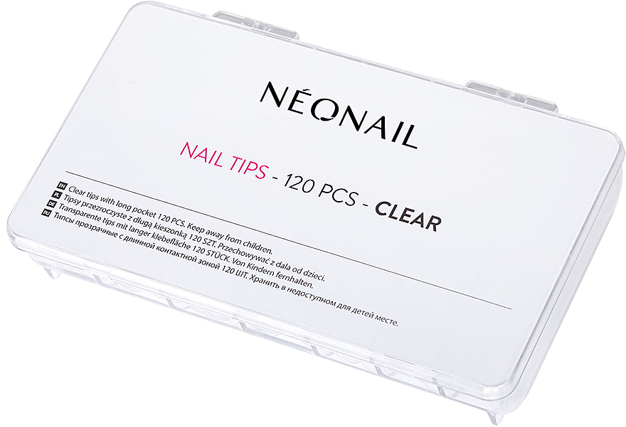 Przezroczyste tipsy, 120 szt. - NeoNail Professional Nail Tips Clear  — Zdjęcie N1