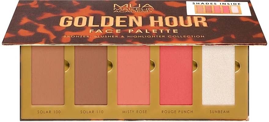 Paleta do makijażu - MUA Golden Hour Face Palette Bronze, Blush, Highlight — Zdjęcie N3