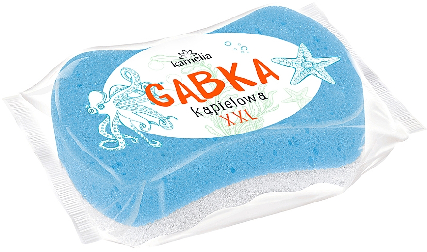 Gąbka do kąpieli i masażu XXL, niebieska - Grosik Camellia Bath Sponge — Zdjęcie N1