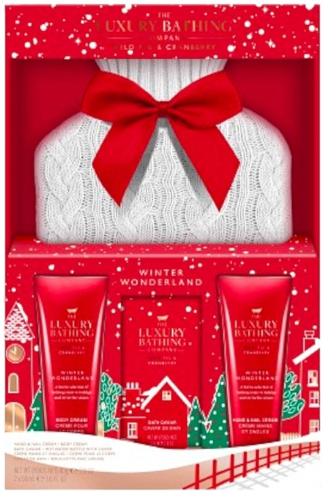 Zestaw - Grace Cole The Luxury Bathing Winter Wonderland Wild Fig & Cranberry Cosy Up (b/cr/50ml + h/cr/50ml + b/caviar/80g + acc/1pc) — Zdjęcie N1