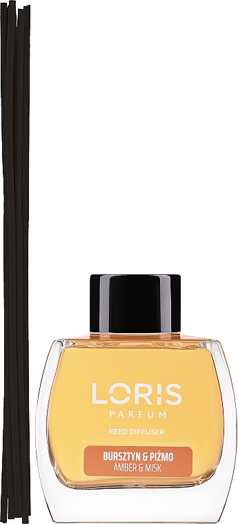 Dyfuzor zapachowy Bursztyn i piżmo - Loris Parfum Reed Diffuser Amber & Misk — Zdjęcie N2