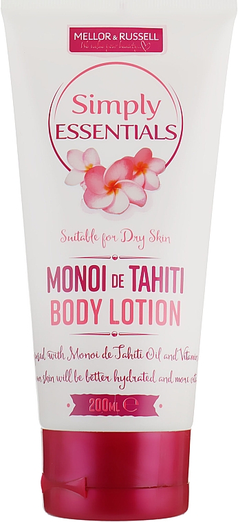 Odżywczo-wygładzający wegański lotion do ciała Kokos - Mellor & Russell Simply Essentials Monoi de Tahiti Body Lotion