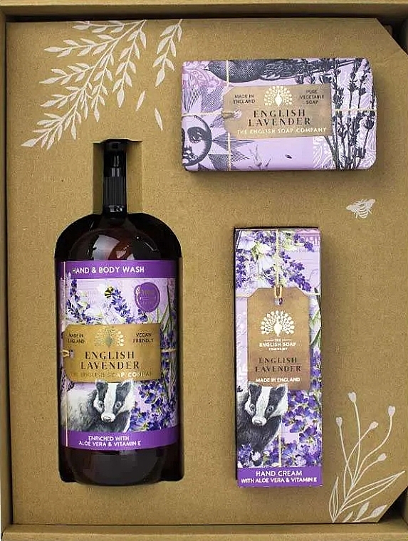 Zestaw - The English Soap Company Anniversary Collection English Lavender Hand And Body Gift Box (soap/190g + h/cr/75ml + h/wash/500ml) — Zdjęcie N2