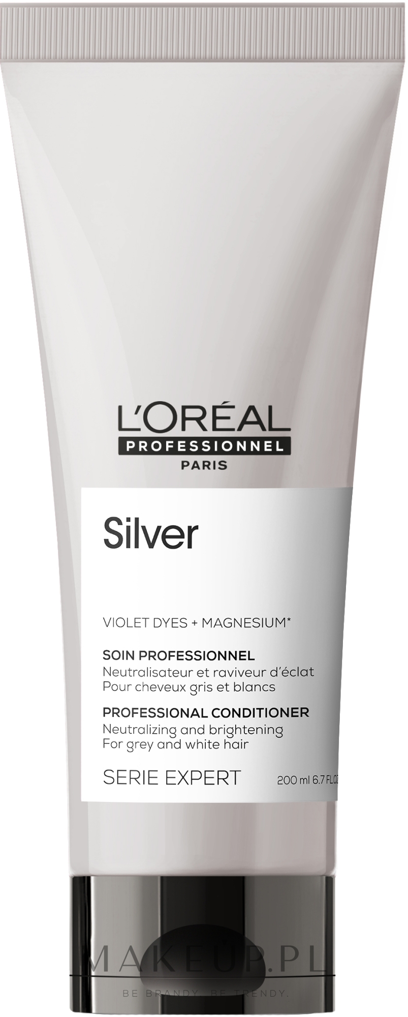 Srebrny krem do włosów neutralizujący niechciane tony - L'Oreal Professionnel Silver Neutralising Cream Conditioner New — Zdjęcie 200 ml NEW