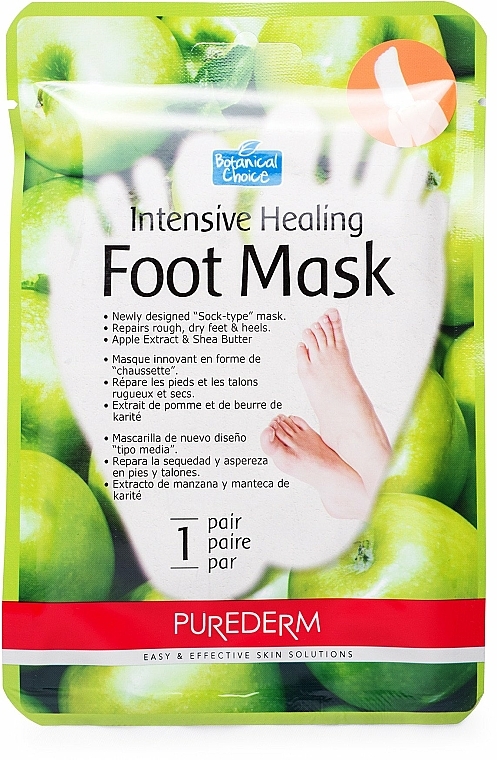 Intensywnie regenerująca maska do stóp - Purderm Intensive Healing Foot Mask Green Apple — Zdjęcie N1