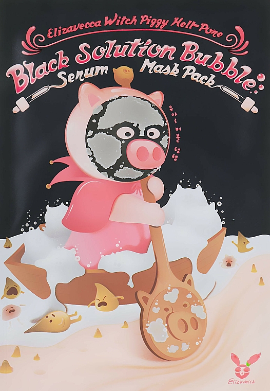 Bąbelkowa maseczka przeciw zaskórnikom - Elizavecca Hell Pore Black Solution Bubble Serum Mask Pack