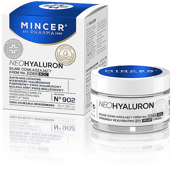 Silnie odmładzający krem na dzień i noc do cery dojrzałej i odwodnionej - Mincer Pharma Neo Hyaluron 902 Super Rejuvenating Cream