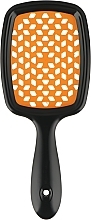 Szczotka do włosów, czarna z pomarańczowymi zębami - Kodi Professional Soft Touch Hairbrush — Zdjęcie N2