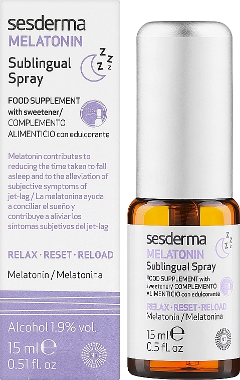 Suplement diety Melatonina na dobry sen, w sprayu - Sesderma Laboratories Melatonin Defense — Zdjęcie N2