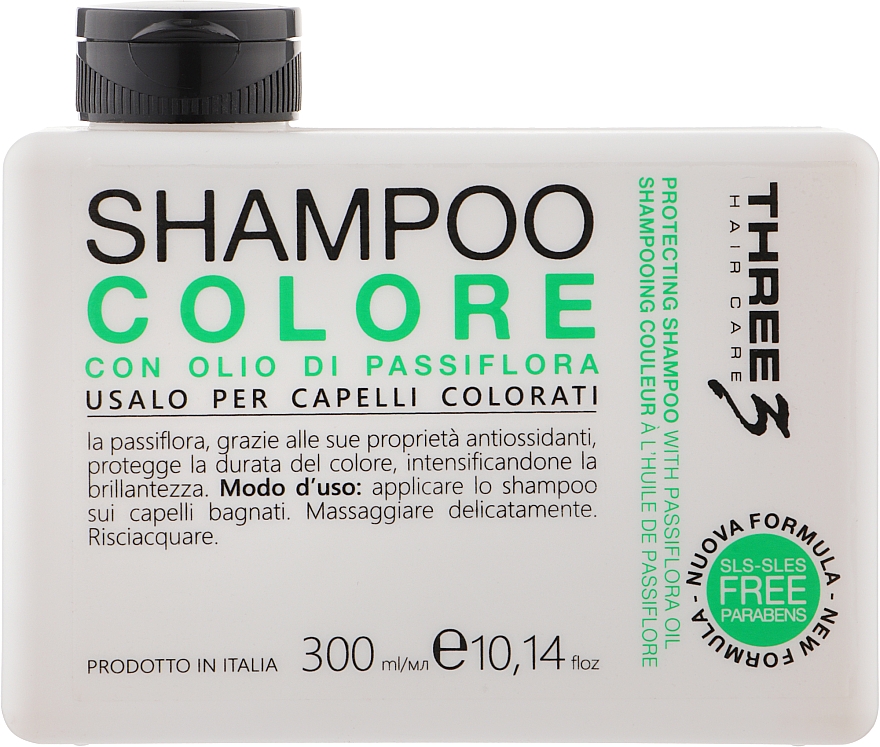 Szampon do włosów farbowanych z olejkiem z marakui - Faipa Roma Three Color Shampoo — Zdjęcie N1