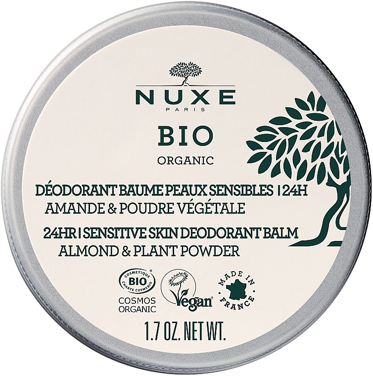 Dezodorant w kremie 24h - Nuxe Bio Organic 24HR Sensitive Skin Balm Deodorant