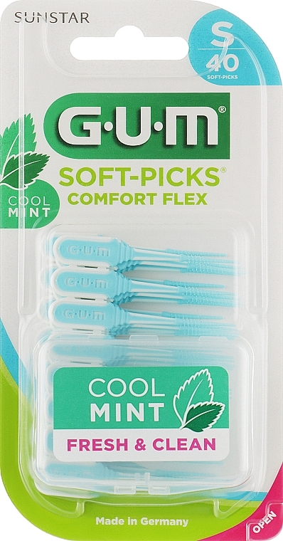 Szczotki gumowe międzyzębowe, rozmiar S, 40 szt. - Sunstar Gum Soft-Picks Comfort Flex Cool Mint  — Zdjęcie N1