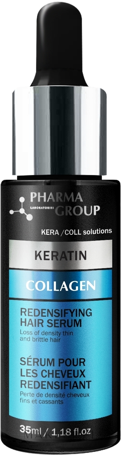 Serum regenerujące do włosów - Pharma Group Laboratories Keratin + Collagen Redensifying Hair Serum — Zdjęcie 35 ml
