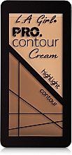 Rozświetlacz do twarzy - L.A. Girl Pro. Contour Cream Highlight And Contour Duo — Zdjęcie N2