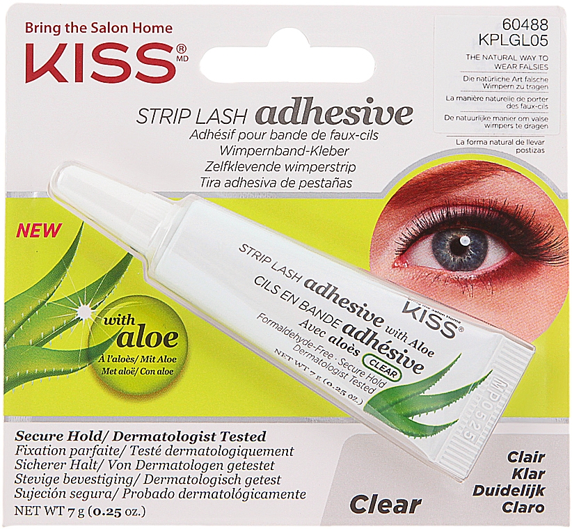 Klej do sztucznych rzęs z aloesem - Kiss Strip Eyelash Adhesive Clear