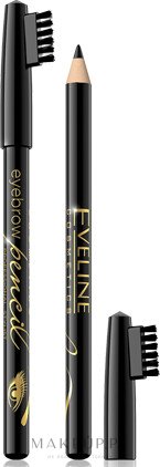 Kredka do brwi ze szczoteczką - Eveline Cosmetics Eyebrow Pencil — Zdjęcie Black