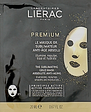 Rozświetlająca maska w płachcie do twarzy z maliną i witaminą C - Lierac Premium The Sublimating Gold Mask — Zdjęcie N2