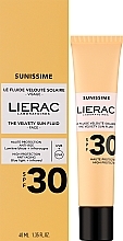 Fluid przeciwsłoneczny do twarzy - Lierac Sunissime The Velvety Sun Fluid SPF30 — Zdjęcie N2