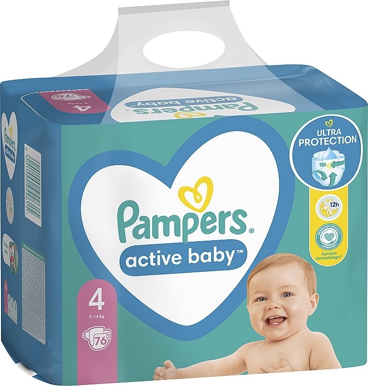 Pieluchy Active Baby 4 (9-14 kg), 76 szt - Pampers — Zdjęcie N9