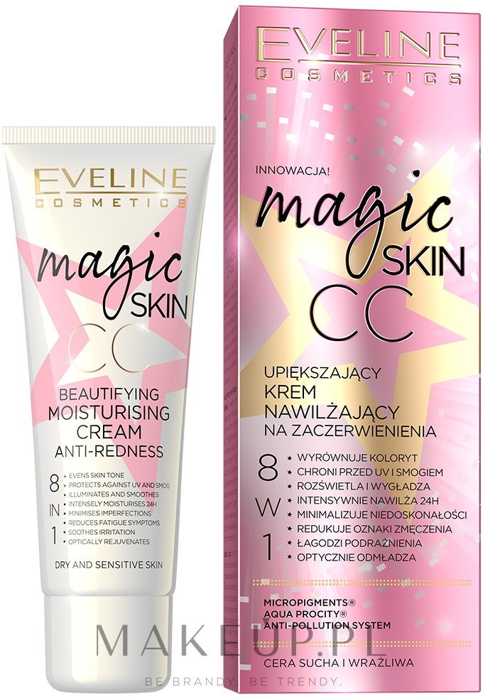 Upiększający krem nawilżający na zaczerwienienia - Eveline Cosmetics Magic Skin CC  — Zdjęcie 50 ml