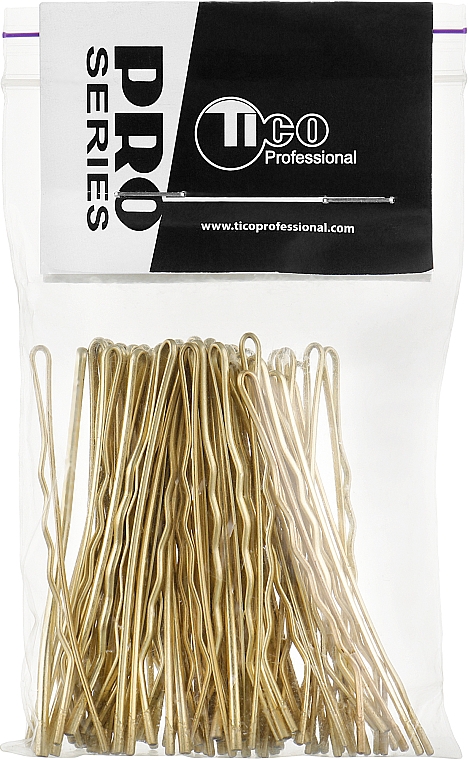 Wsuwki do włosów, 70 mm, złote - Tico Professional — Zdjęcie N3
