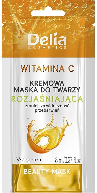 Rozjaśniająca kremowa maska do twarzy z witaminą C - Delia Beauty Mask — Zdjęcie N1