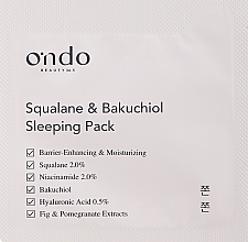 Maska na noc z bakuchiolem i skwalanem - Ondo Beauty 36.5 Squalane & Bakuchiol Sleeping Pack (próbka) — Zdjęcie N1