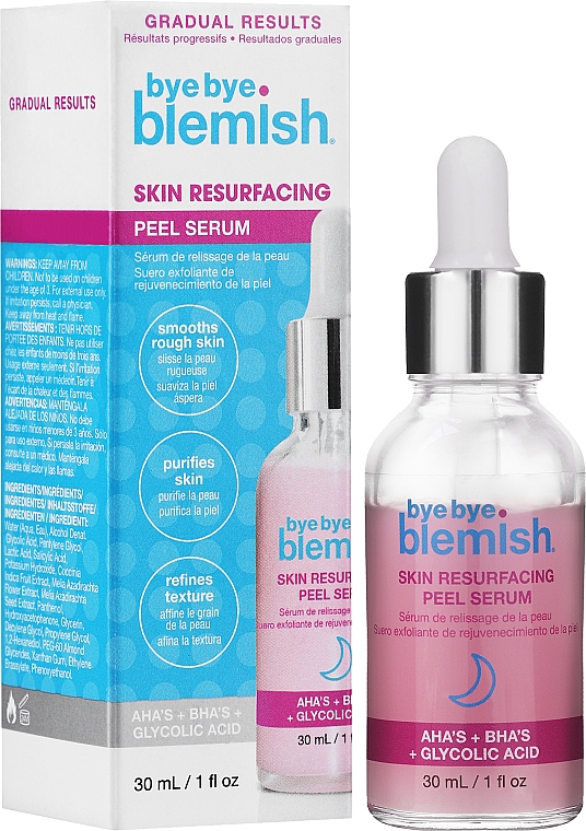 Peelingujące serum do twarzy - Bye Bye Blemish Resurfacing AHA + BHA Peeling Serum — Zdjęcie N1
