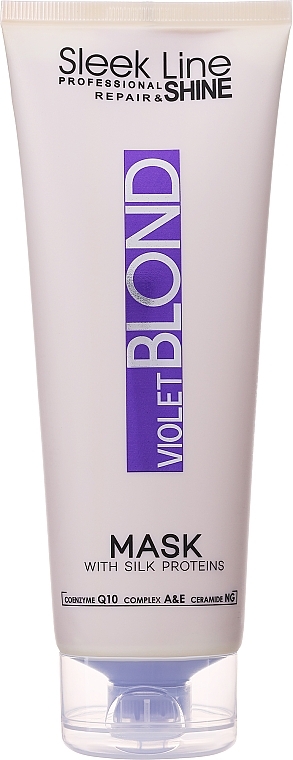 Maska do włosów blond podkreślająca chłodne tony - Stapiz Sleek Line Violet Blond Mask