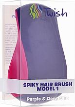 Szczotka do włosów, fioletowo-różowa - Twish Spiky 1 Hair Brush Purple & Deep Pink — Zdjęcie N3