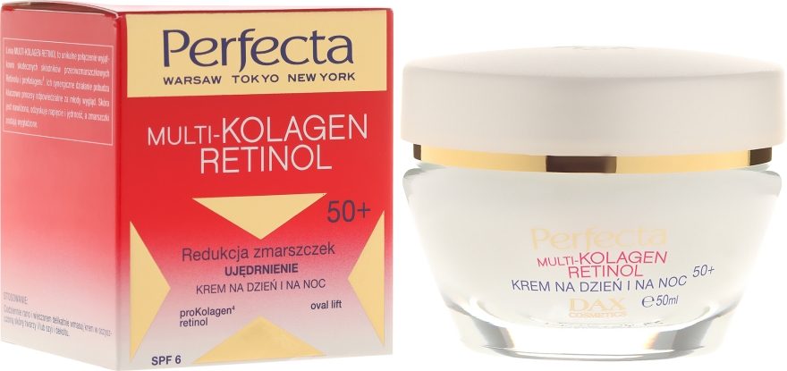 Przeciwzmarszczkowy krem do twarzy na dzień i na noc 50+ - Perfecta Multi-Collagen Retinol — Zdjęcie N1
