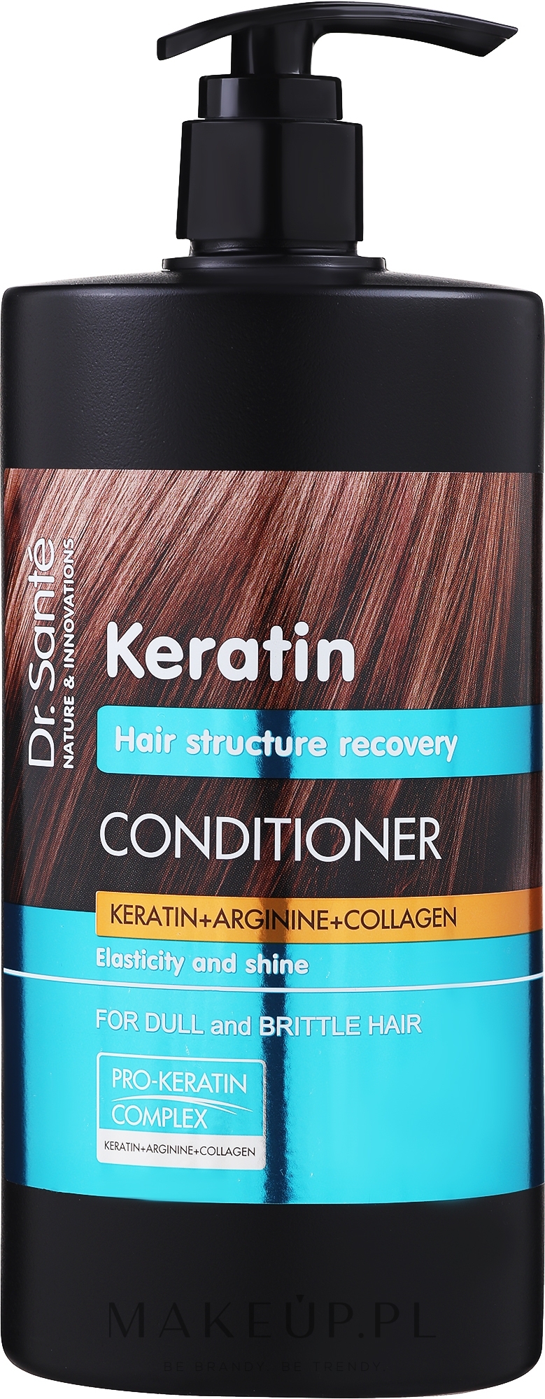 Odbudowująca odżywka do włosów matowych i łamliwych - Dr Sante Keratin Conditioner — Zdjęcie 1000 ml