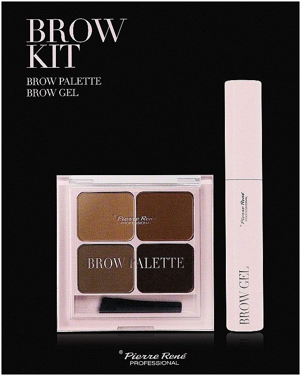 Zestaw do makijażu brwi - Pierre Rene Brow Kit (brow gel/10ml + brow palette) — Zdjęcie N1