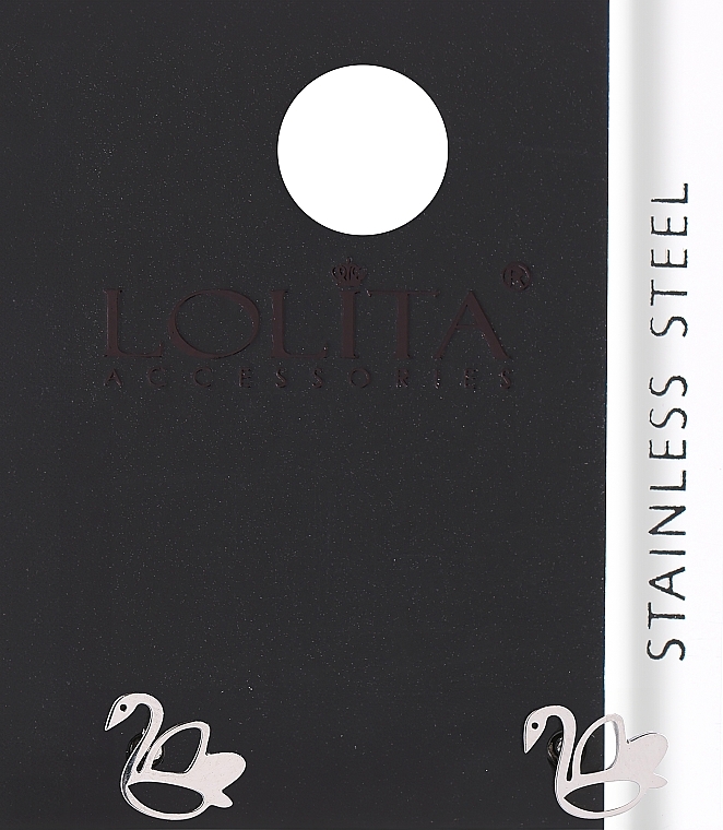 Kolczyki damskie, łabędzie, srebrne - Lolita Accessories — Zdjęcie N1