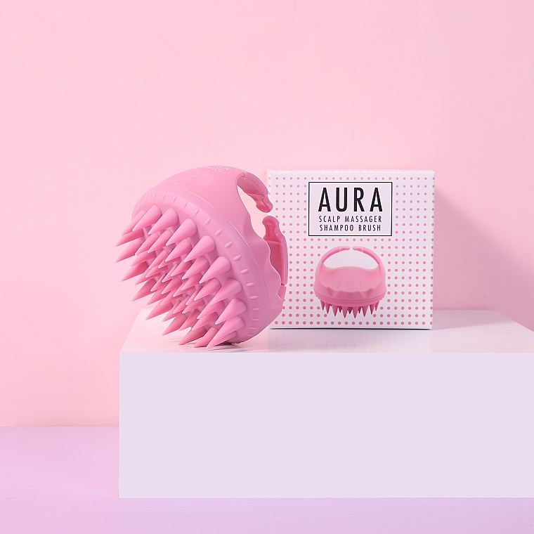 Szczotka do masażu skóry głowy, różowa - Sister Young Aura Scalp Massager Shampoo Brush — Zdjęcie N5