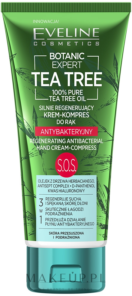 Silnie odżywczy krem-serum do rąk - Eveline Cosmetics Botanic Expert Tea Tree Hand Cream-Compress — Zdjęcie 100 ml
