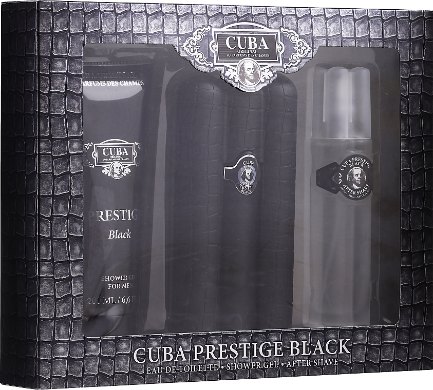 Cuba Prestige Black - Zestaw (edt/90ml + af/shave/100ml + sh/gel/200ml) — Zdjęcie N1