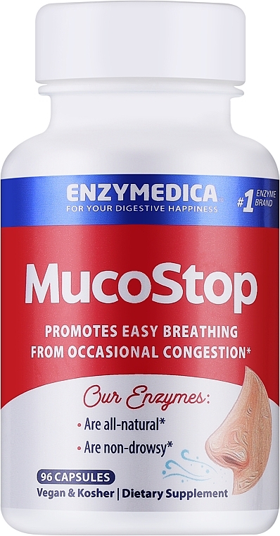 Suplement diety Enzymy proteolityczne - Enzymedica MucoStop — Zdjęcie N1