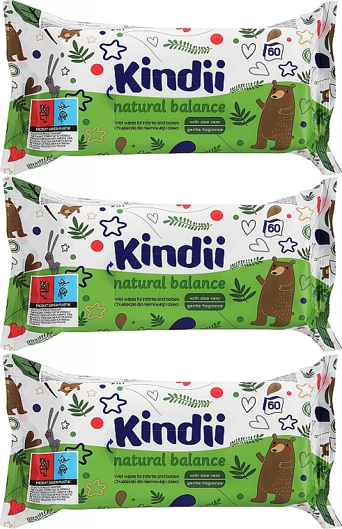Nawilżane chusteczki dla dzieci i niemowląt - Kindii Natural Balance Cleanic — Zdjęcie N3