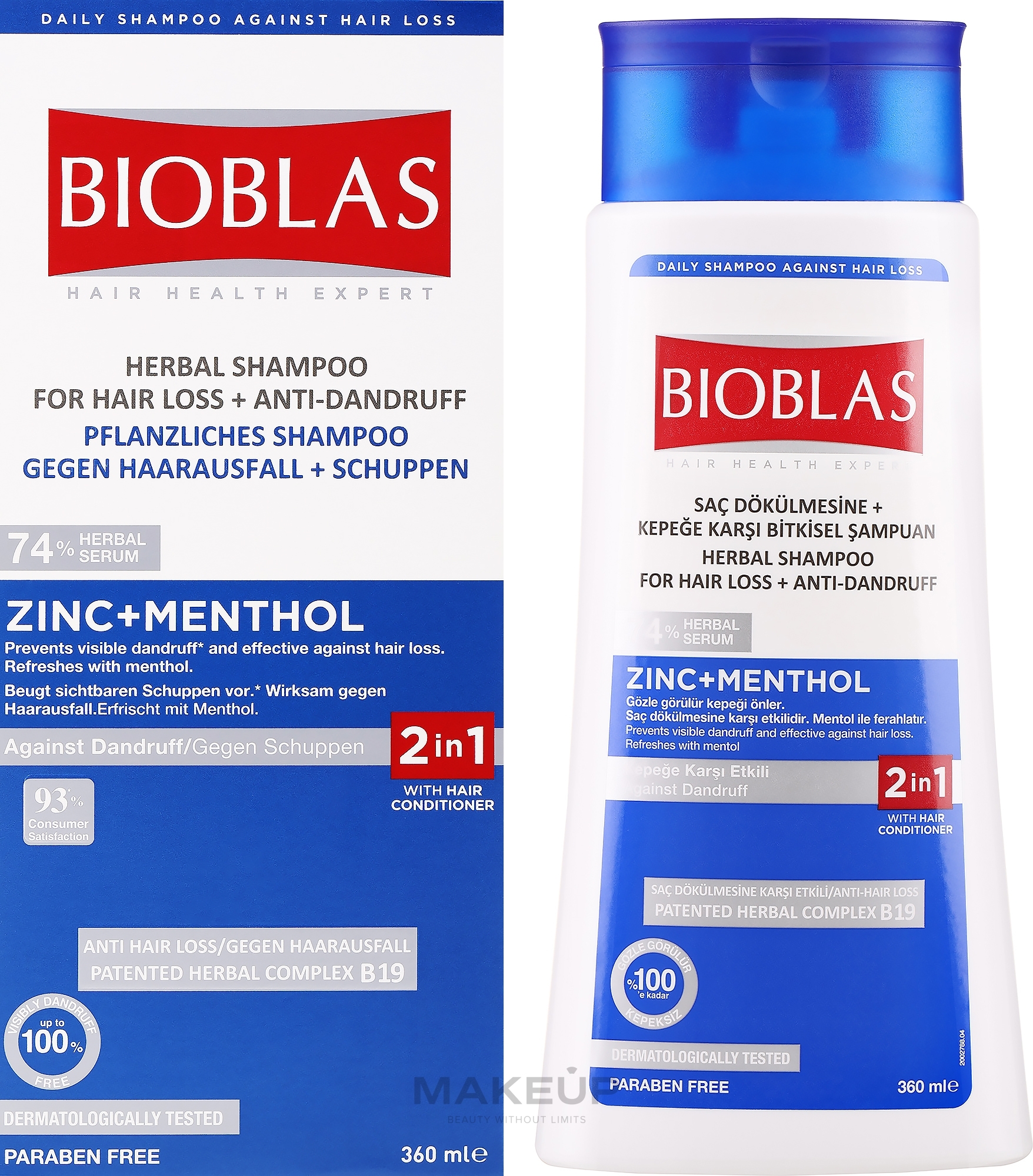 Szampon przeciw wypadaniu włosów i łupieżowi - Bioblas Zinc Pyrithione Against Hair Loss And Dandruff Shampoo — Zdjęcie 360 ml