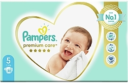 Pieluszki Pampers Premium Care, rozmiar 5 (junior), 11-16 kg, 88 szt. - Pampers — Zdjęcie N1