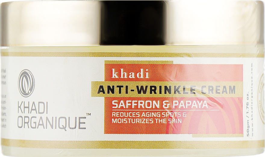 Krem przeciwzmarszczkowy - Khadi Organique Saffron Papaya Anti Wrinkle Cream
