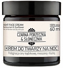 Kup Naturalny krem ujędrniający do twarzy na noc 50+ - Nova Kosmetyki Czarna porzeczka & Słonecznik