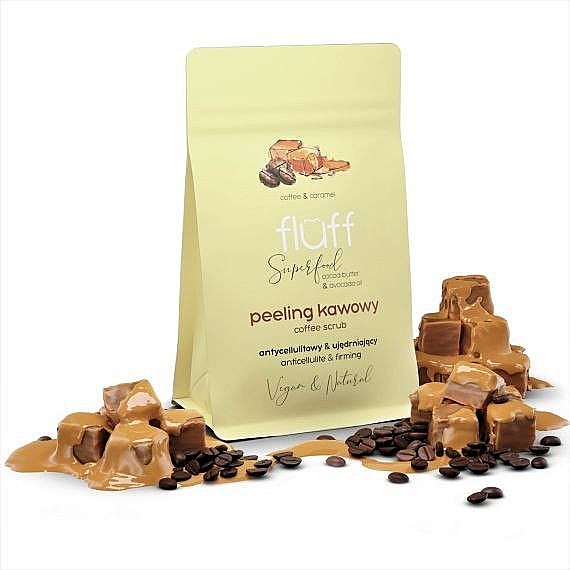 Antycellulitowy i ujędrniający peeling kawowy do ciała Kawa i karmel - Fluff Superfood Coffee & Caramel Coffee Scrub — Zdjęcie N1
