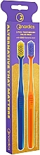 Szczoteczki do zębów Premium 6580, 2 sztuki, miękkie, niebiesko-pomarańczowe - Nordics Soft Toothbrush — Zdjęcie N1
